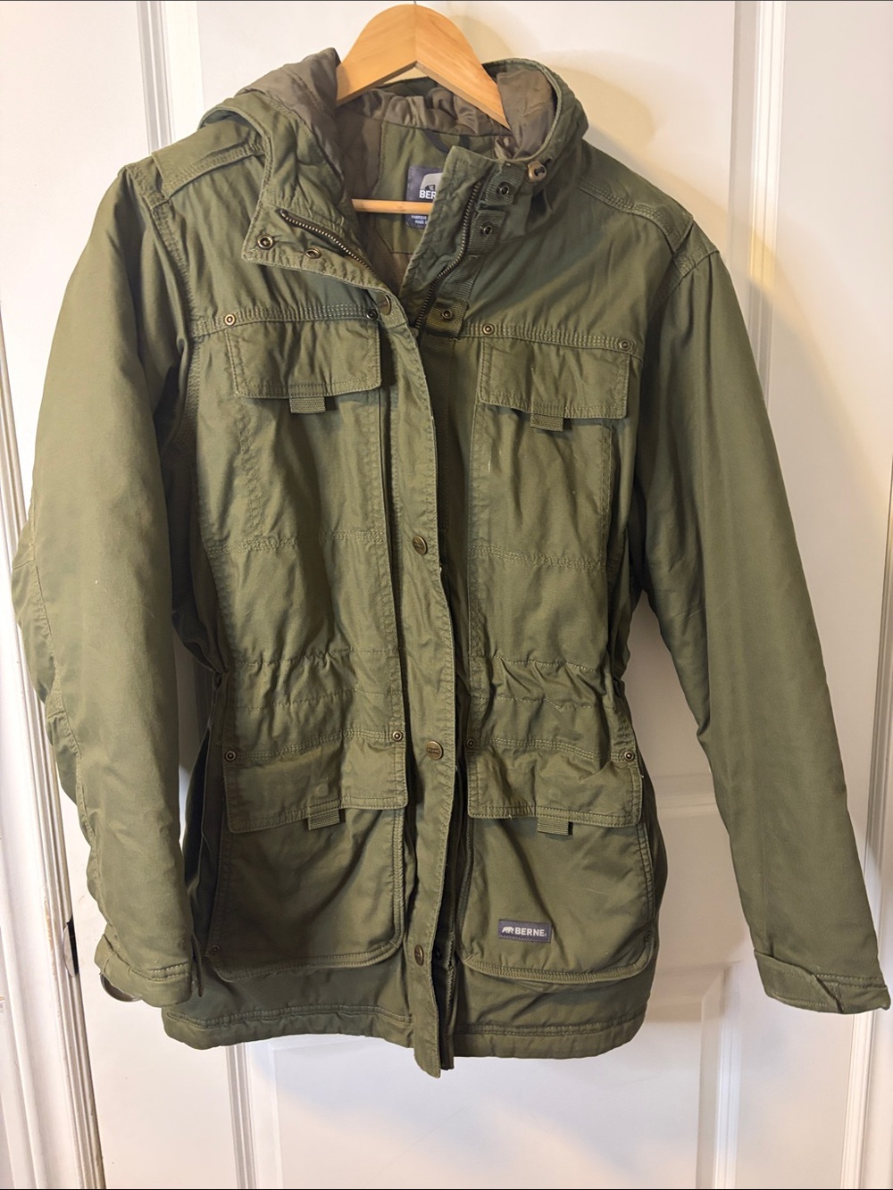 Bernardo Olive Utility Jacket with Hood